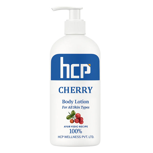 Cherry body lotion bottles manufactured by HCP Wellness – a leading private label body lotion manufacturer.