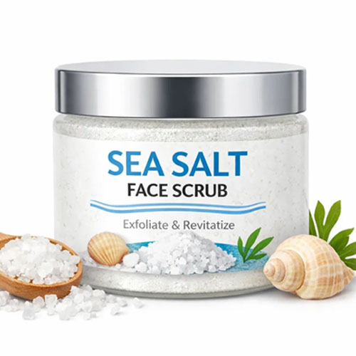 Sea salt face scrub manufacturer offering private label and OEM skincare solutions